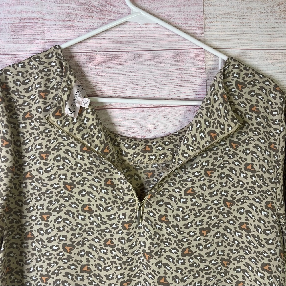 Nanette Lepore Tan Animal Print Dress Size 12 - Picture 5 of 7